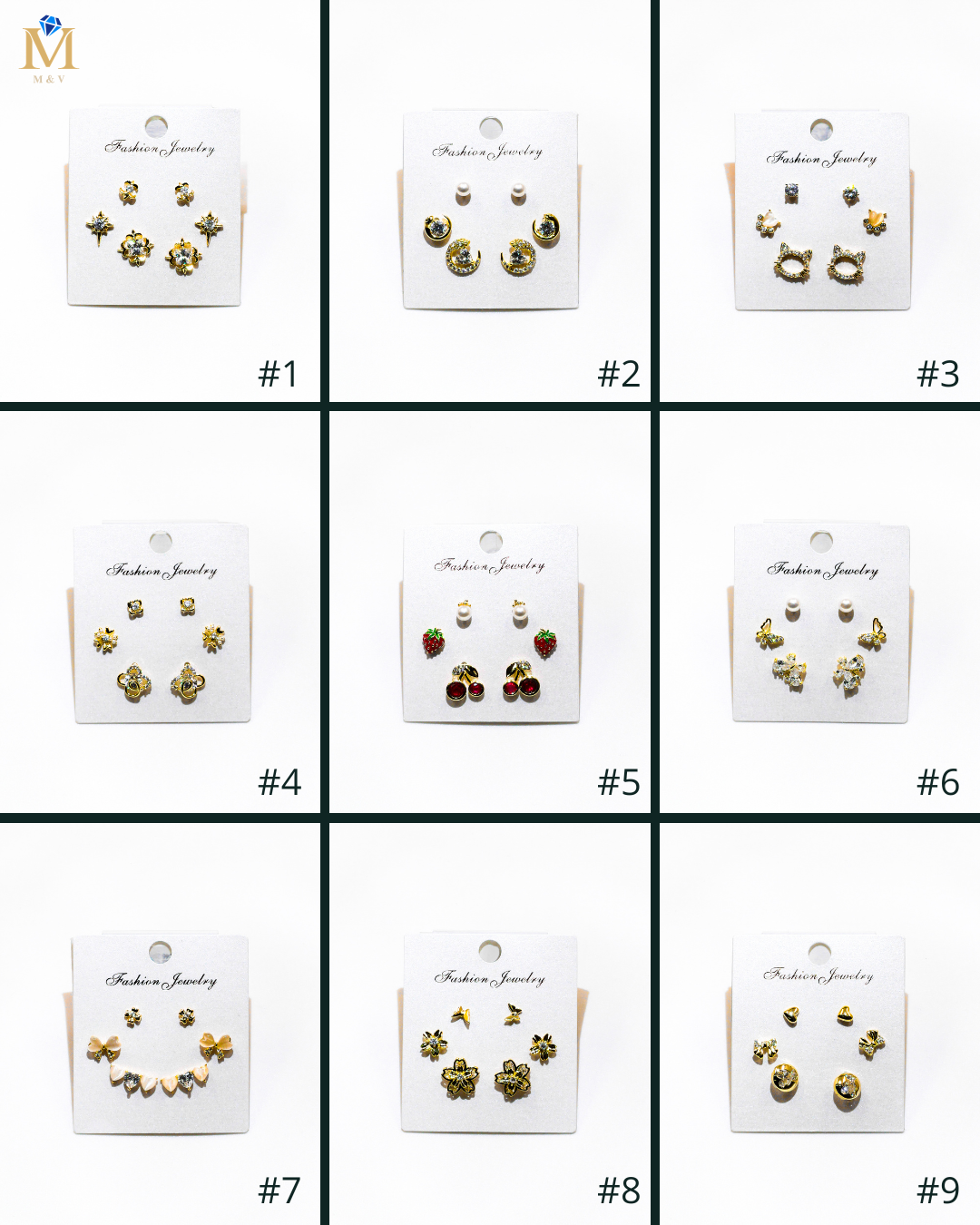 Set Aretes X3 - M11 Oro Laminado