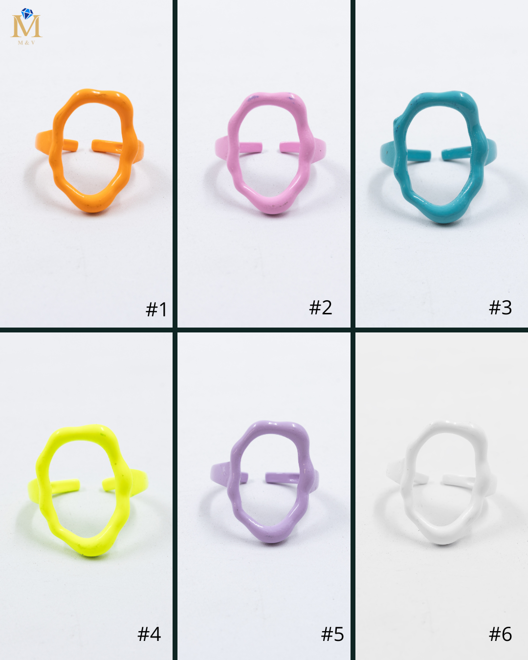Anillo Ajustable de colores M3 Oro Laminado