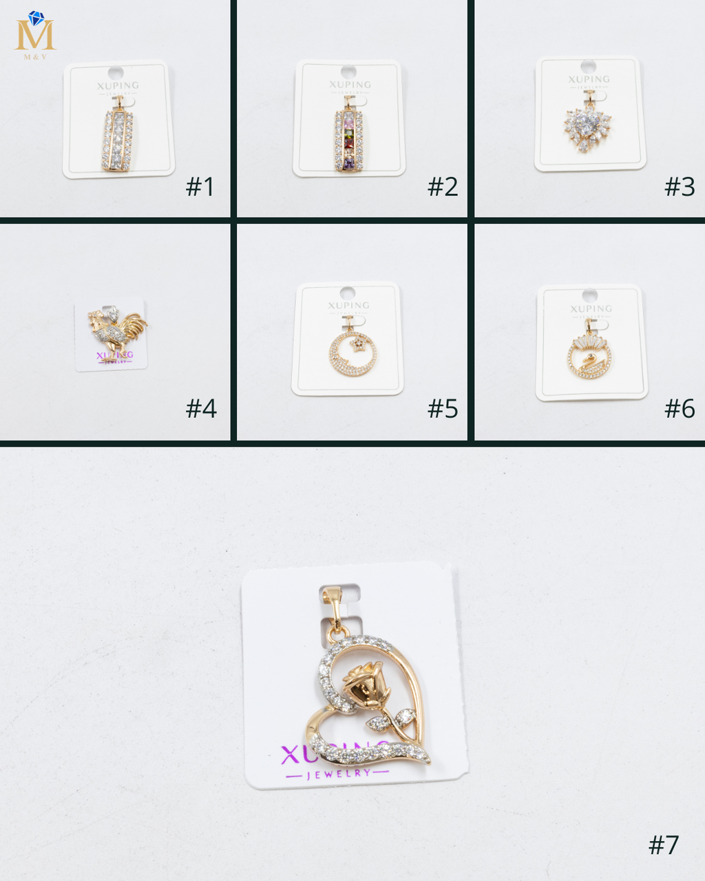 Dijes Xuping con Piedras M6 Oro Laminado