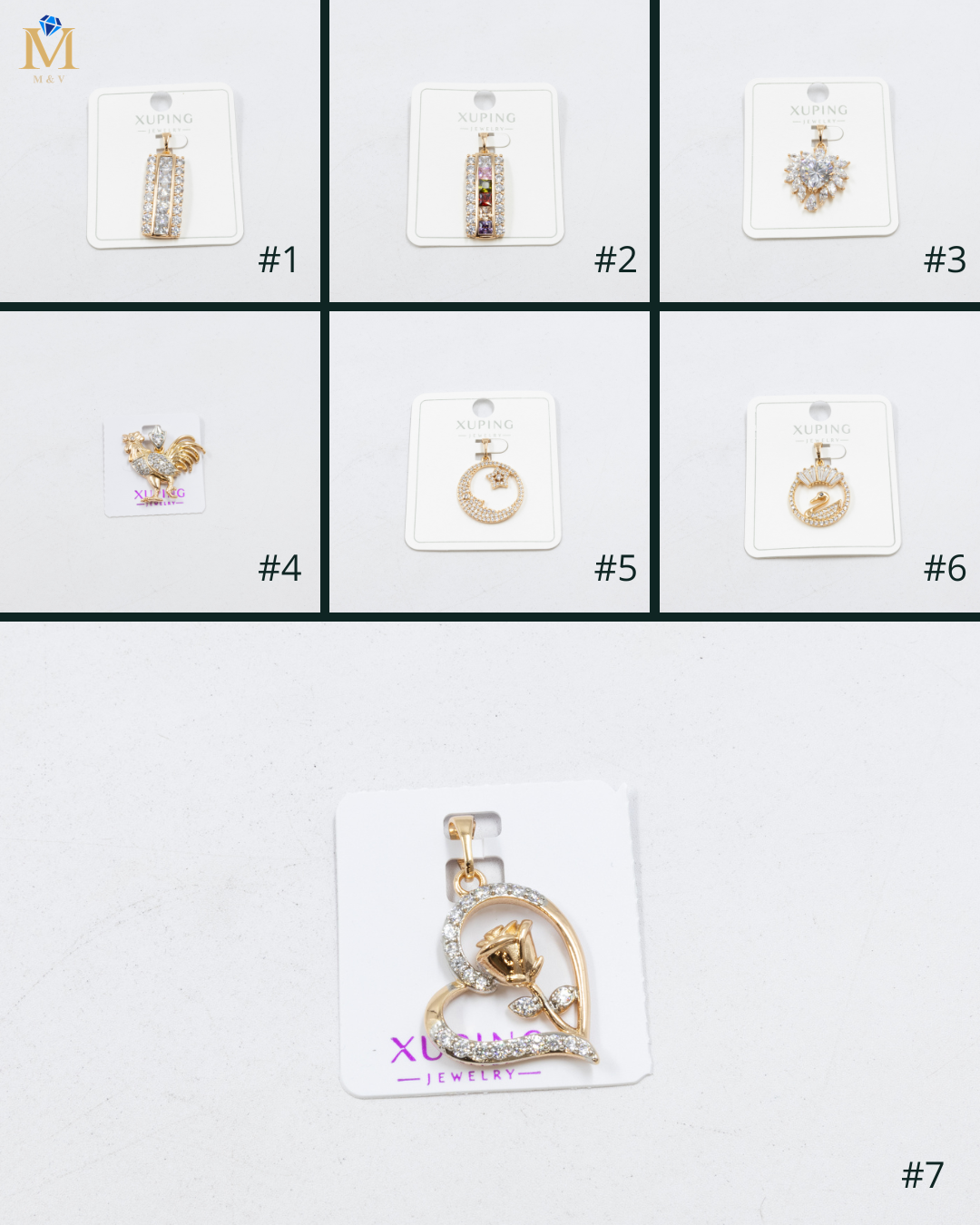 Dijes Xuping con Piedras M6 Oro Laminado
