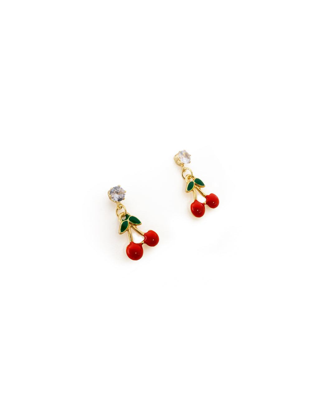 Aretes Dorados de Fresa y Cereza M1 Oro Laminado