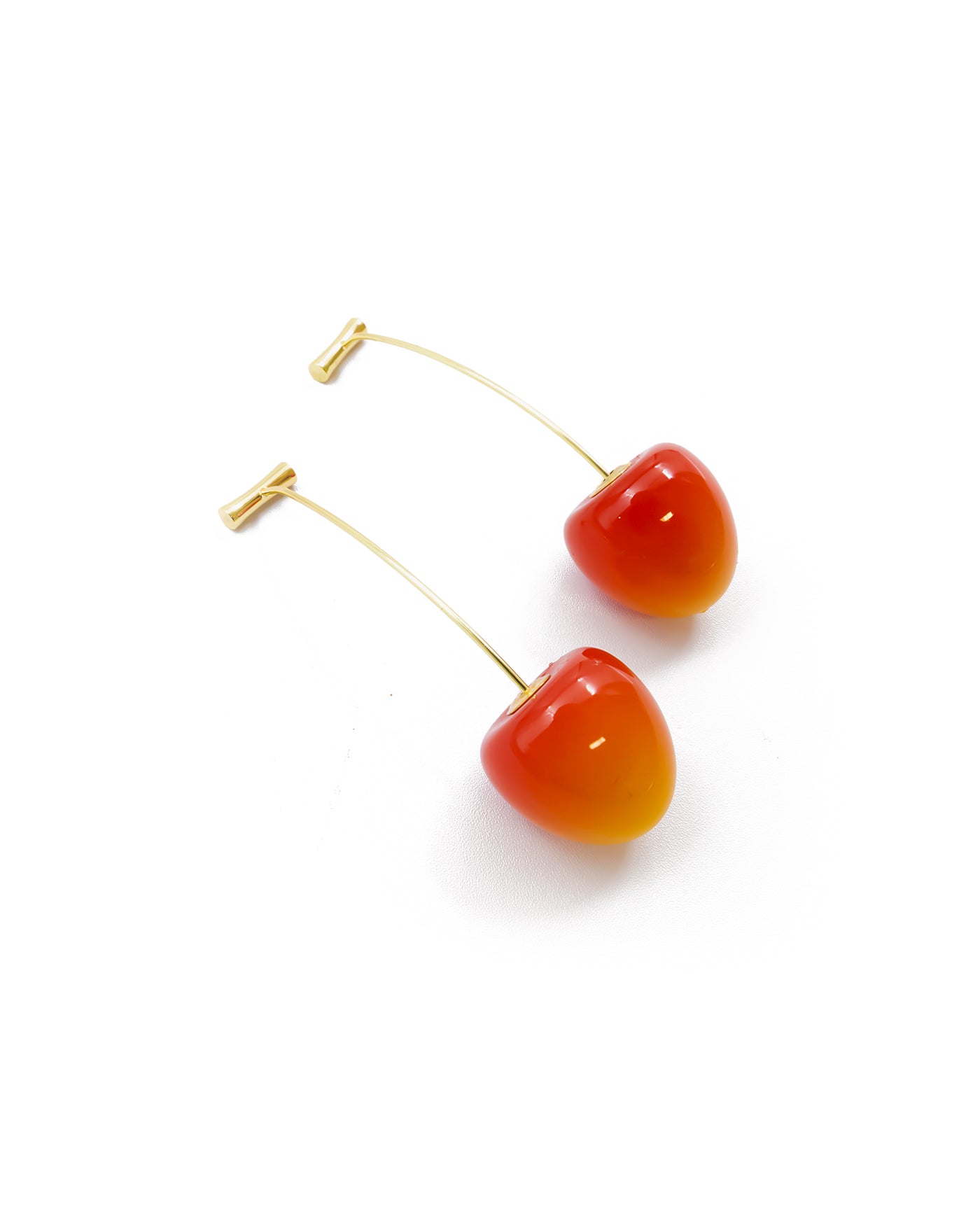 Aretes Dorados Cereza M3 Oro Laminado