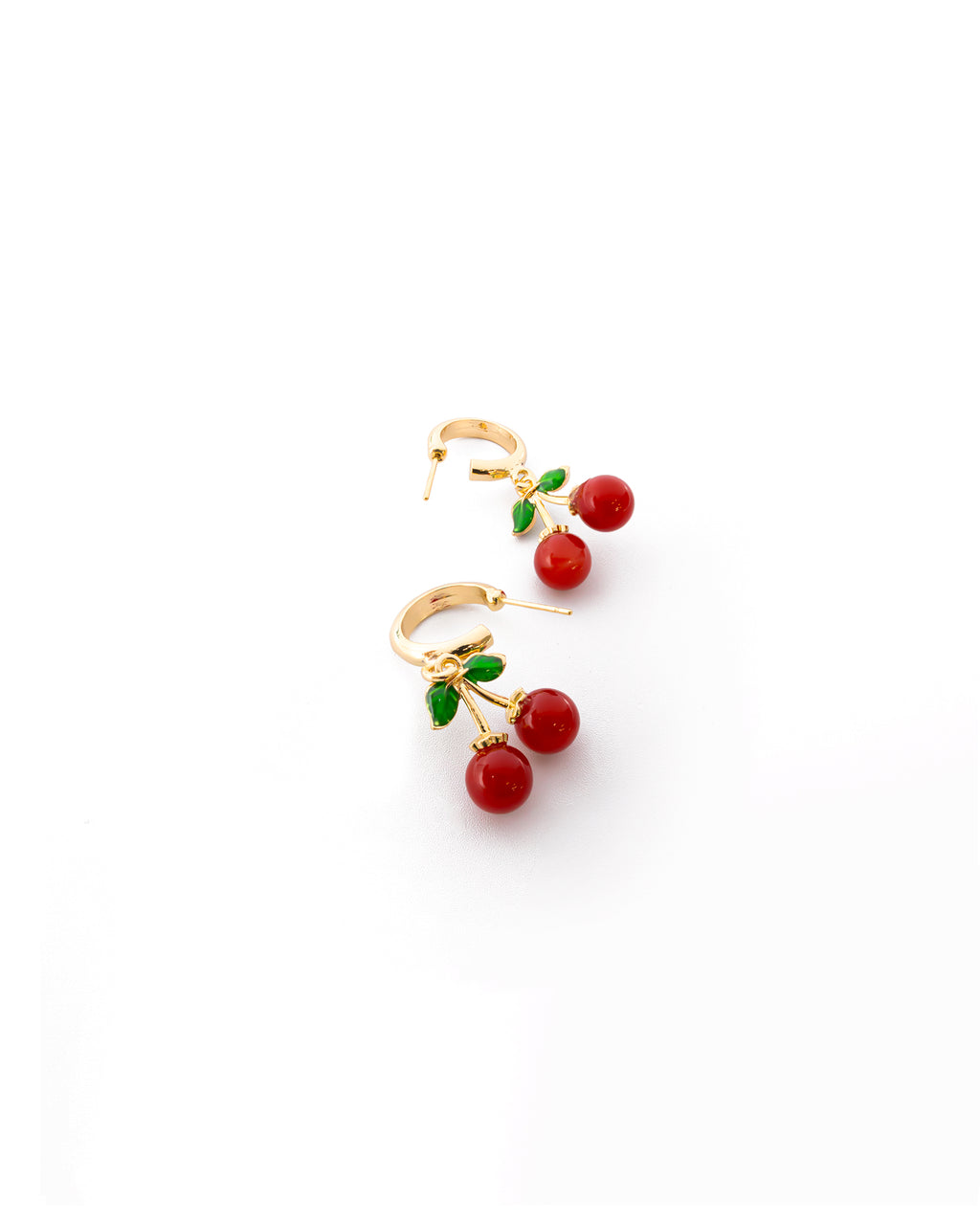 Aretes Dorados Cereza M6 Oro Laminado