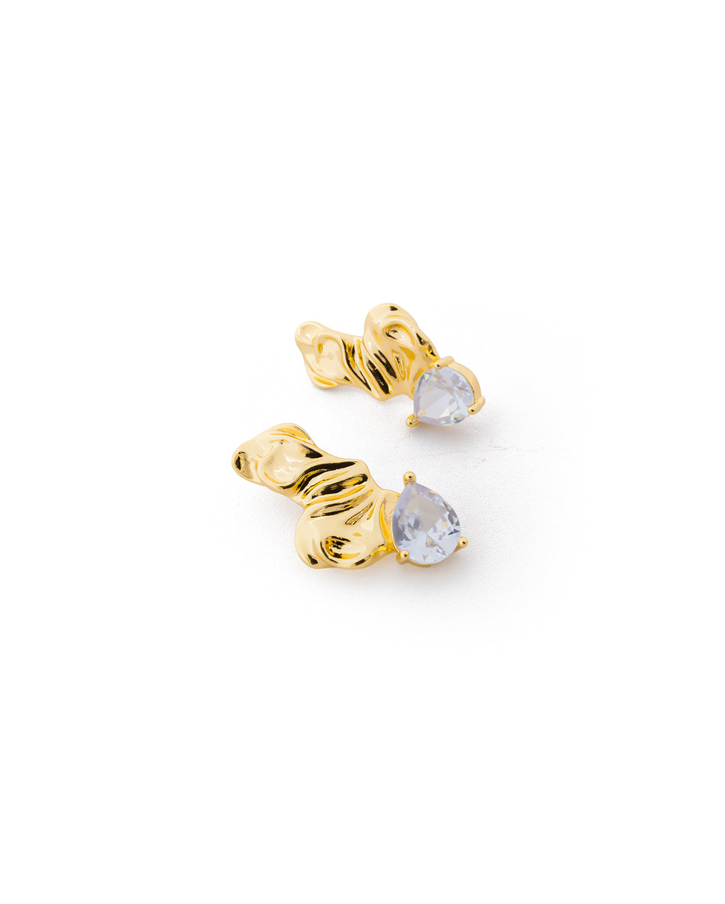 Aretes Dorados con Piedras M4 Oro Laminado