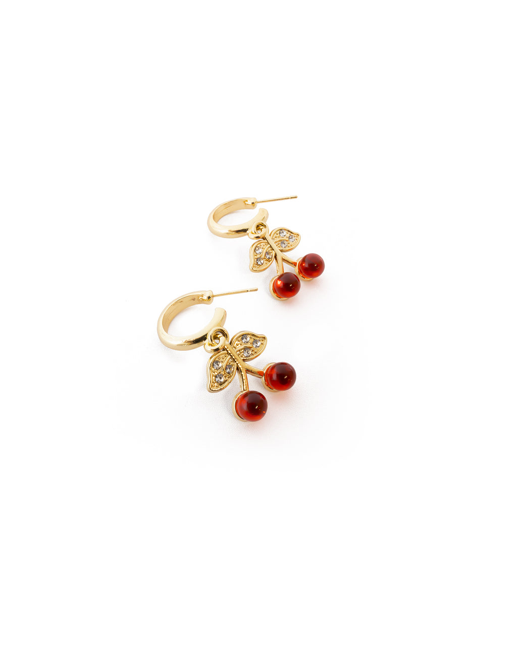 Aretes Dorados Cereza M5 Oro Laminado