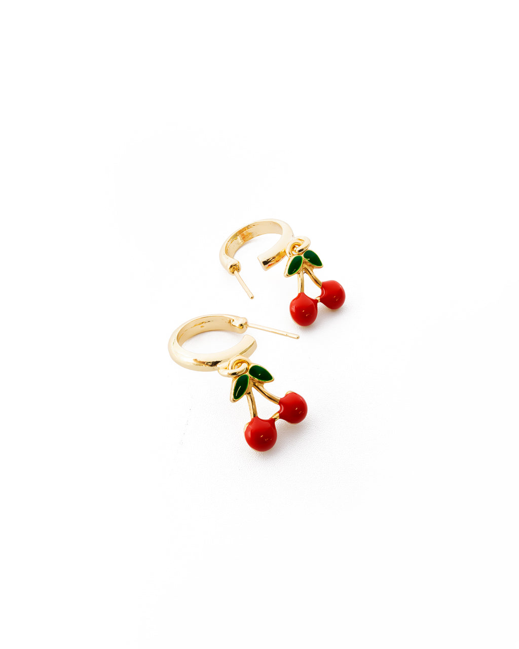 Aretes Dorados Cereza M6 Oro Laminado