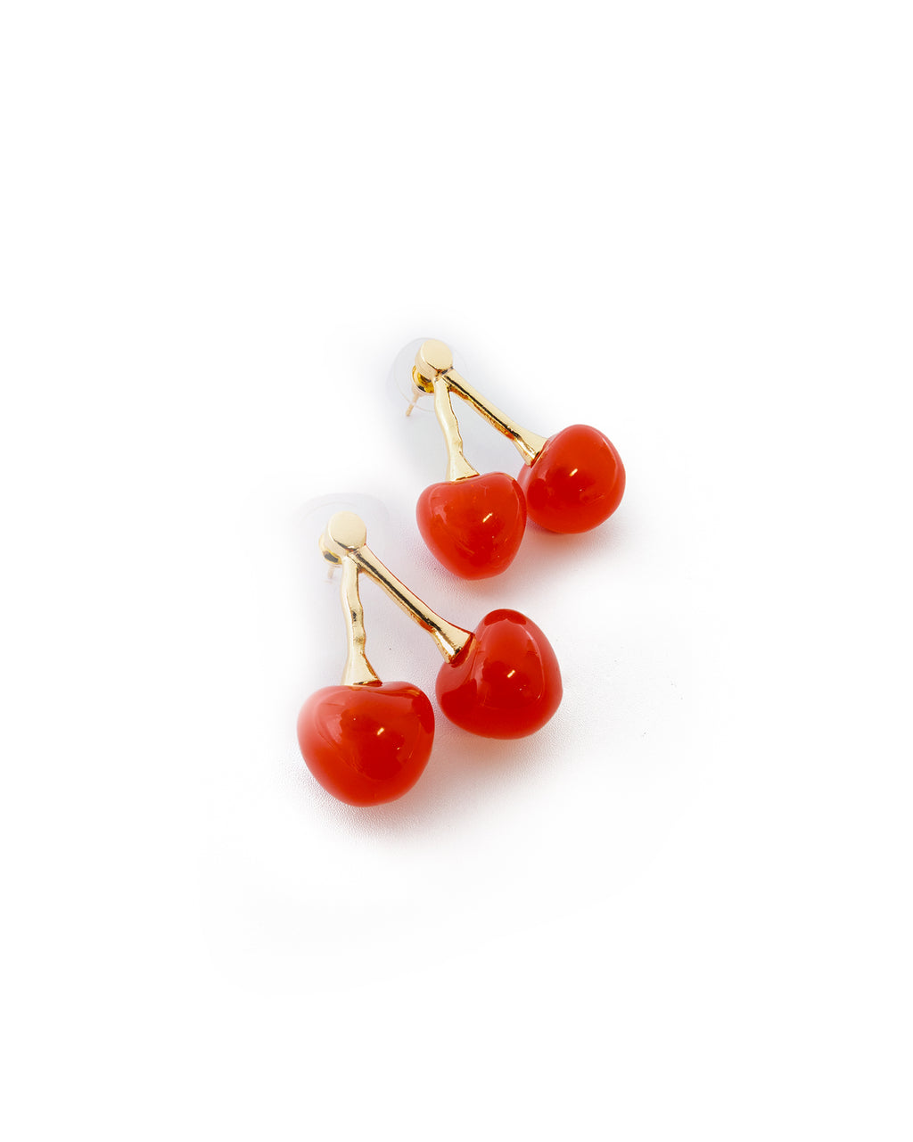 Aretes Dorados Cereza M4 Oro Laminado