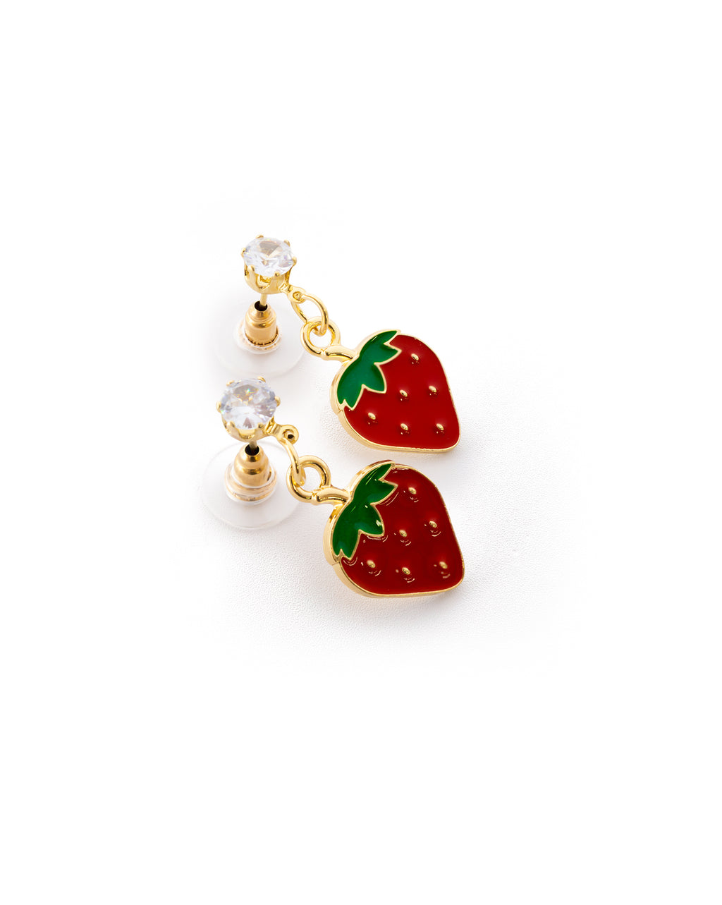 Aretes Dorados de Fresa y Cereza M1 Oro Laminado