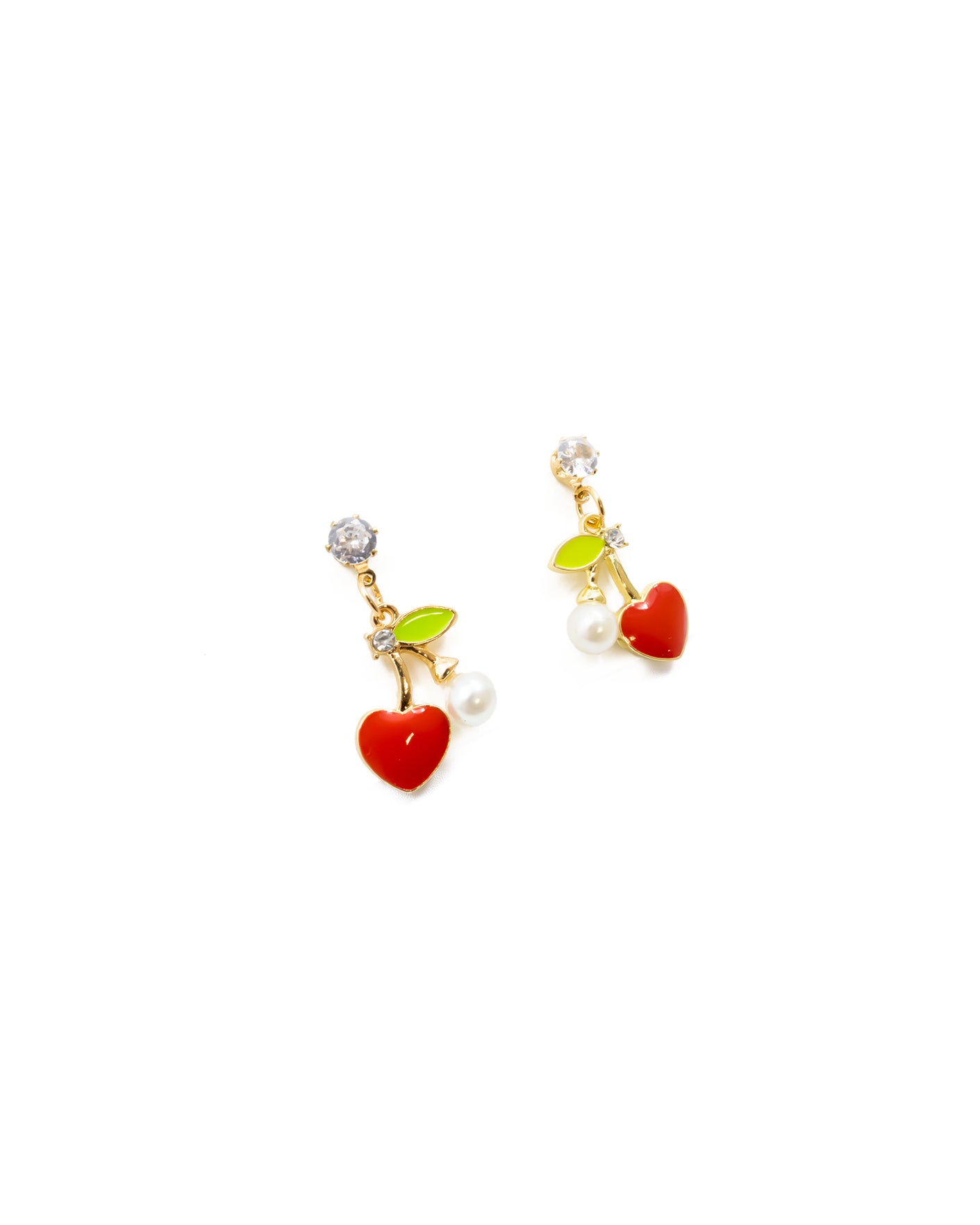 Aretes Dorados de Fresa y Cereza M1 Oro Laminado