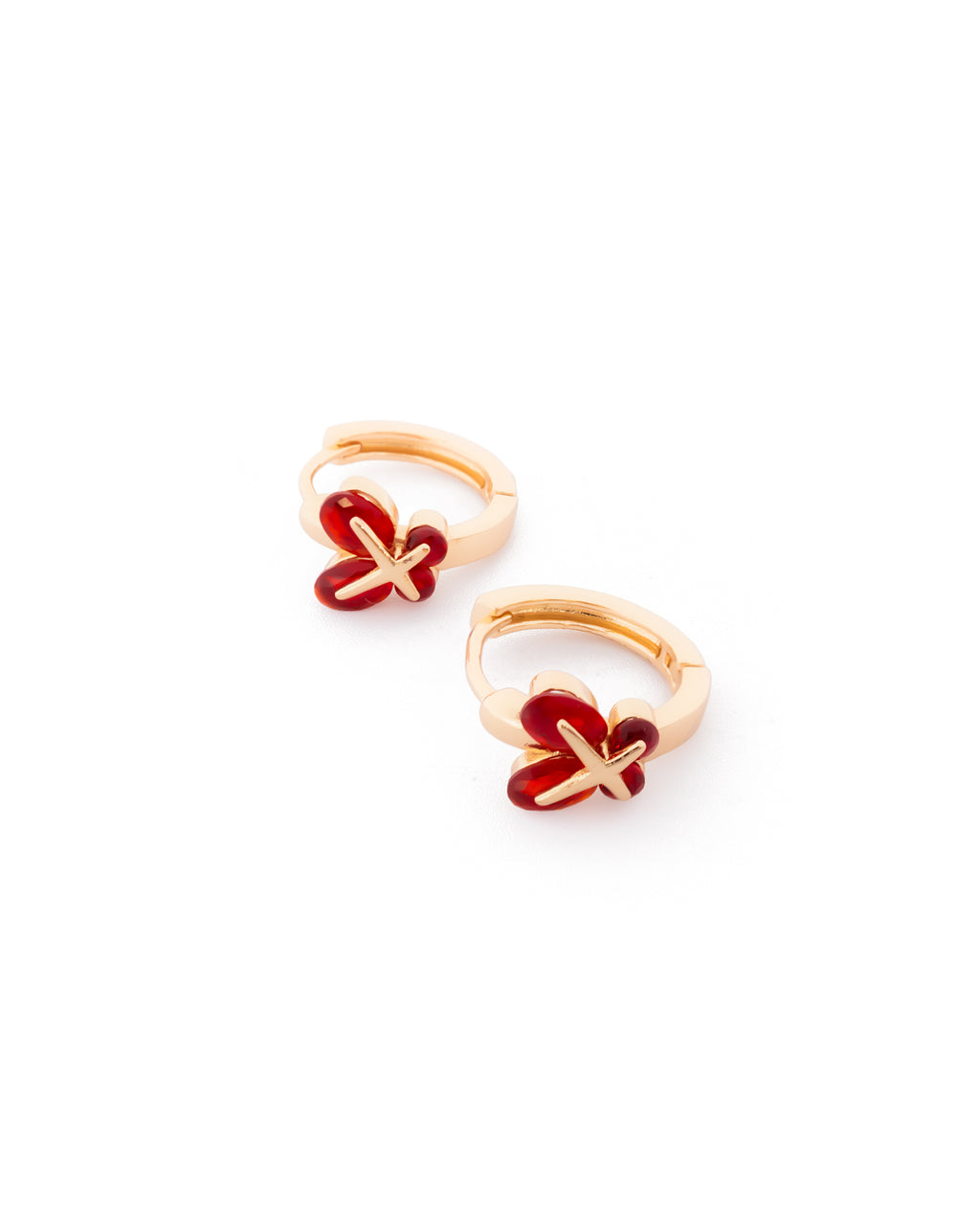 Aretes con piedras M8 Oro laminado
