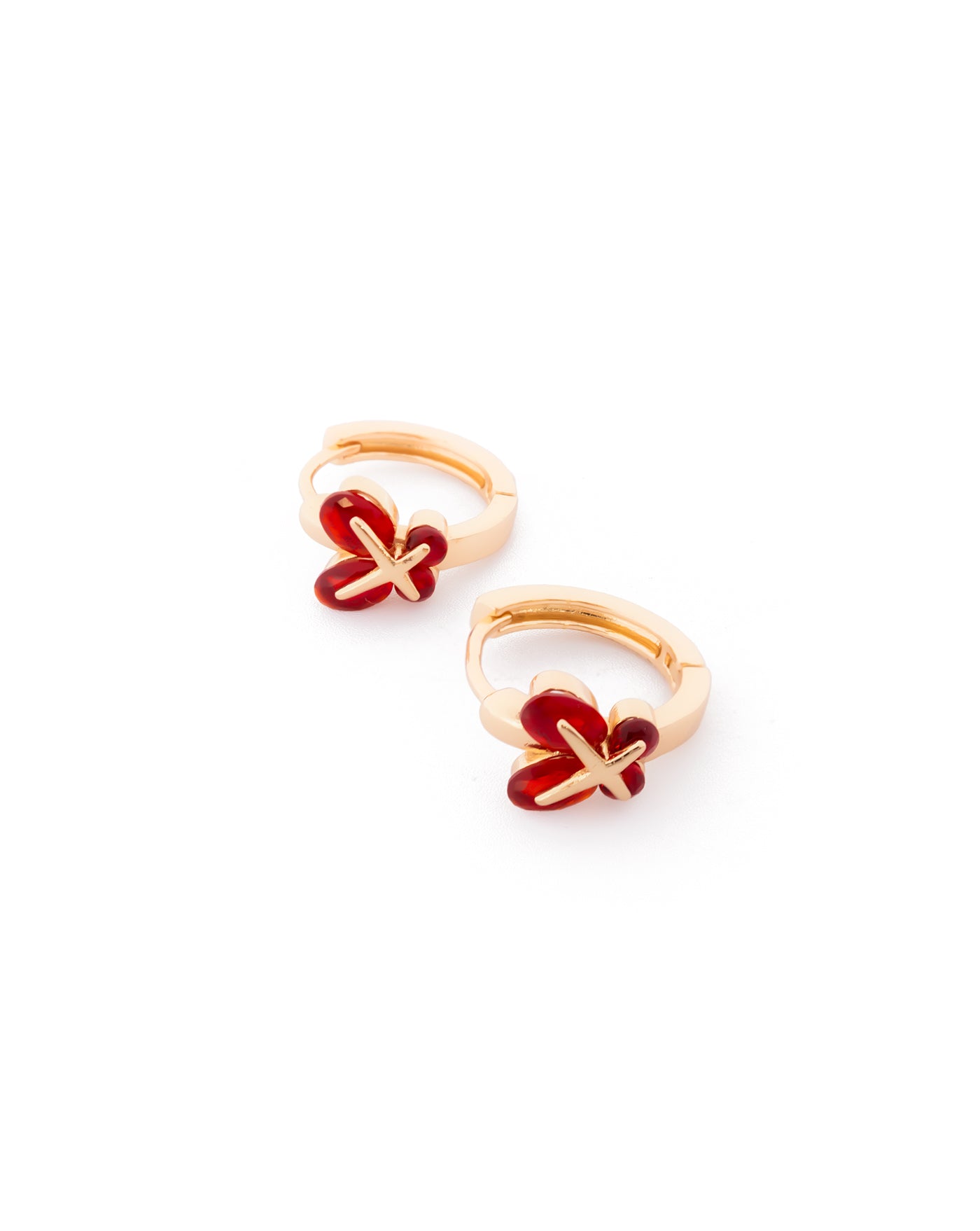 Aretes con piedras M8 Oro laminado