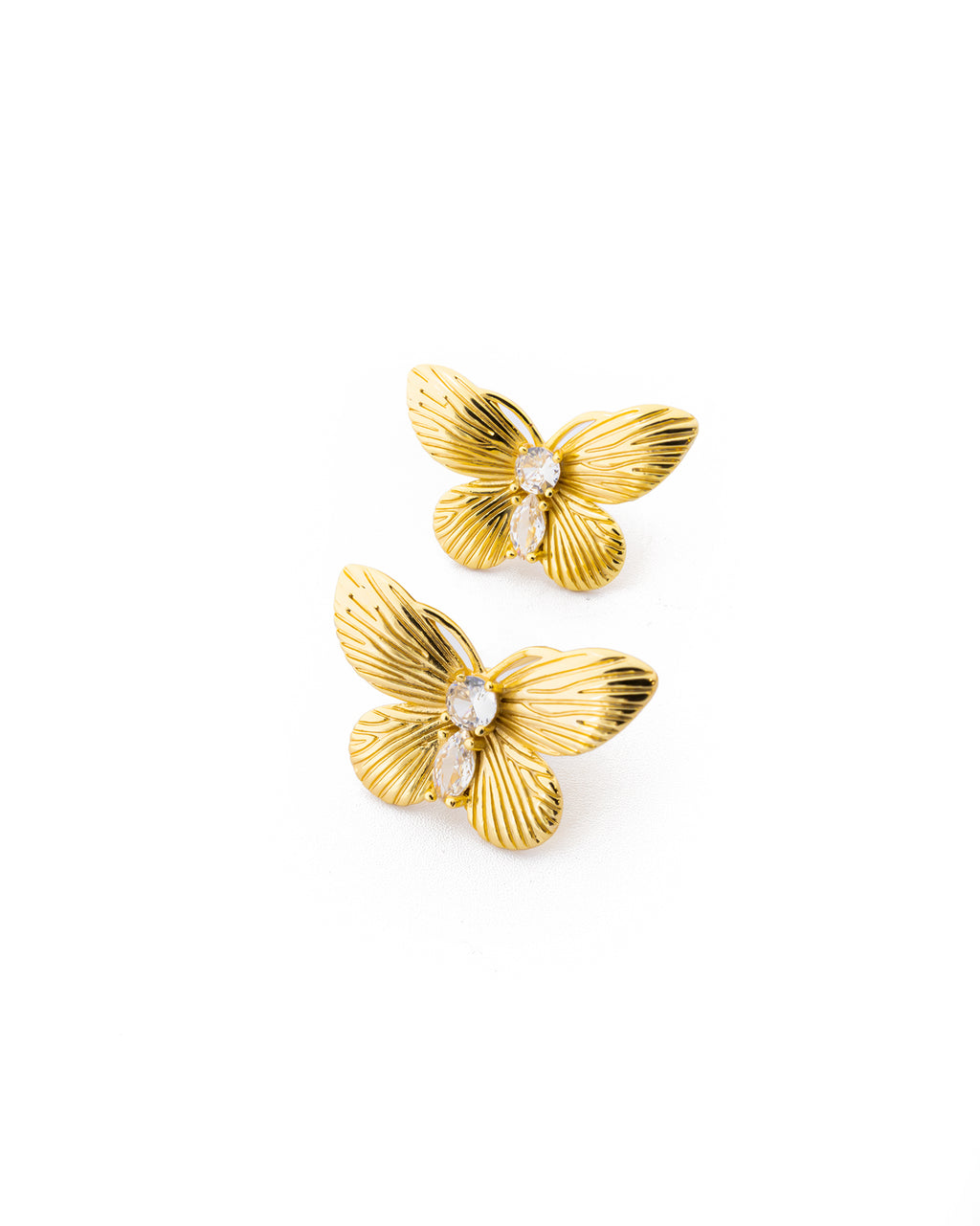 Aretes Dorados con Piedras M5 Oro Laminado