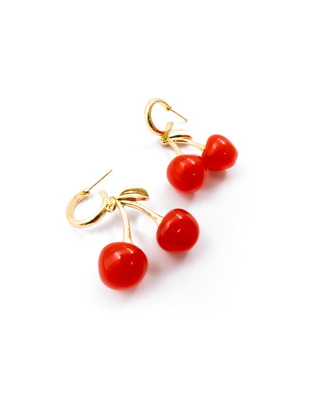 Aretes Dorados Cereza M4 Oro Laminado