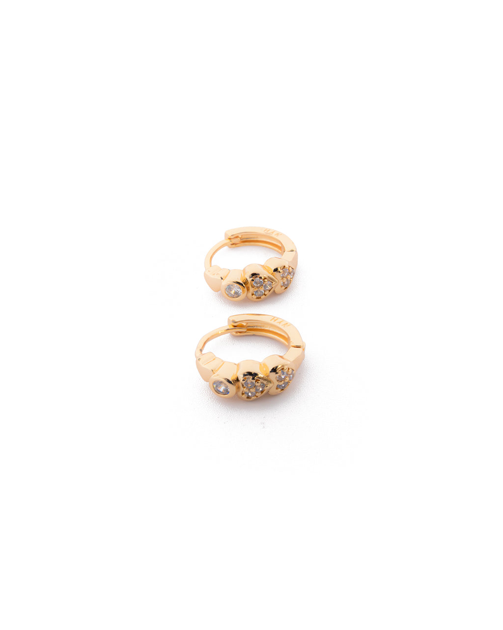 Aretes con piedras M1 Oro laminado