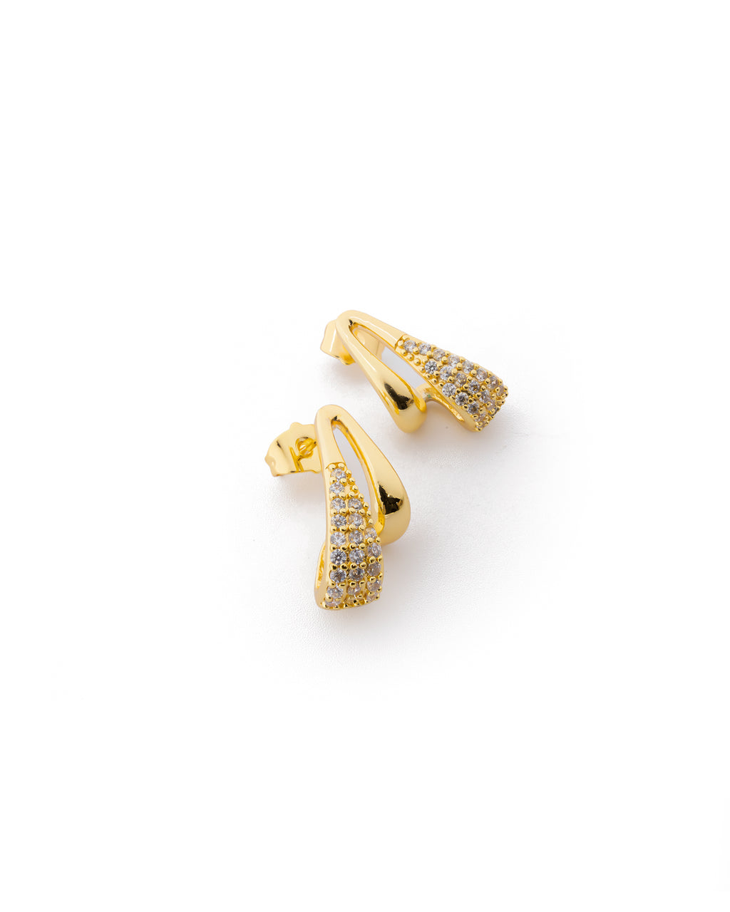 Aretes Dorados con Piedras M5 Oro Laminado