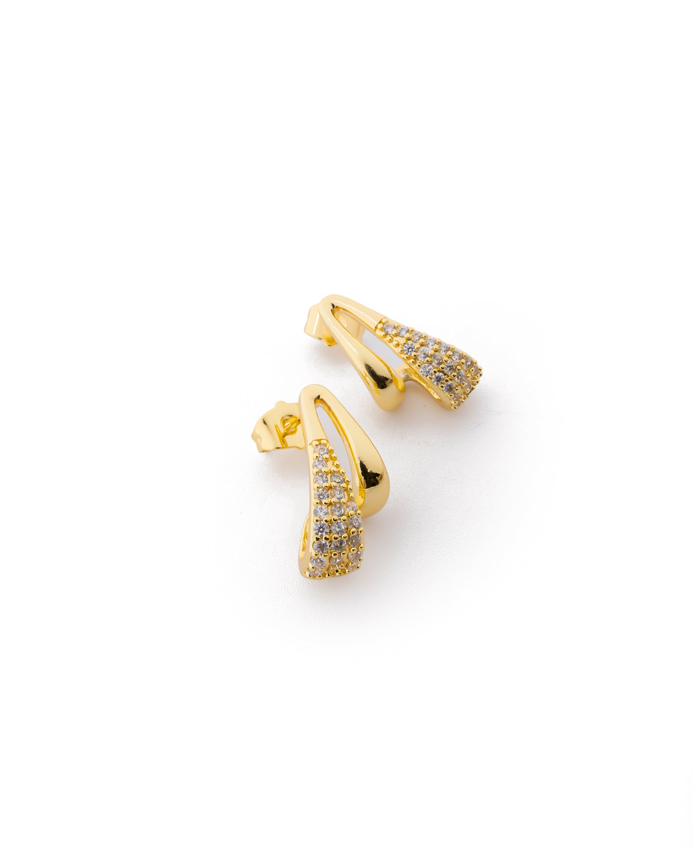 Aretes Dorados con Piedras M5 Oro Laminado