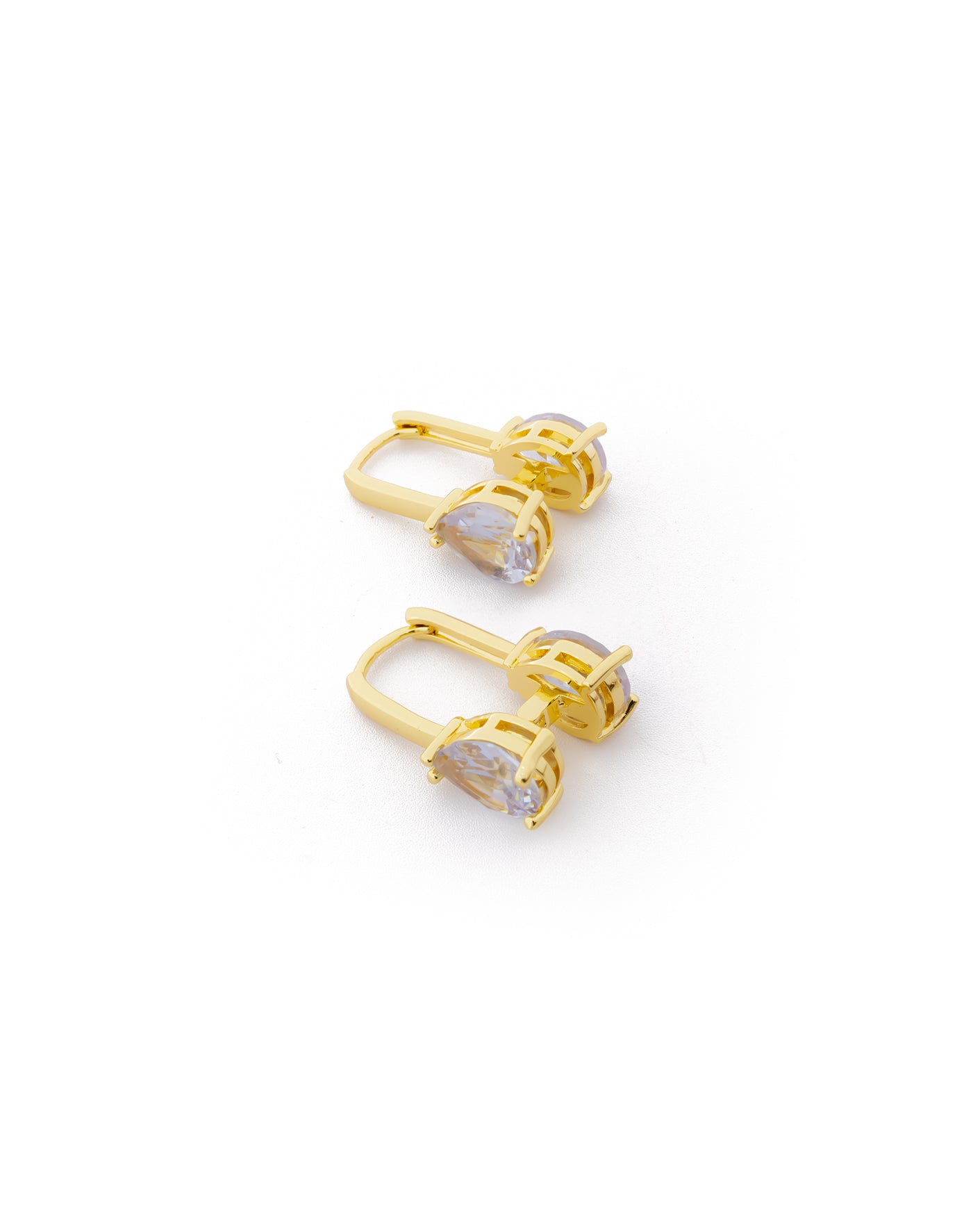 Aretes Dorados con Piedras M4 Oro Laminado
