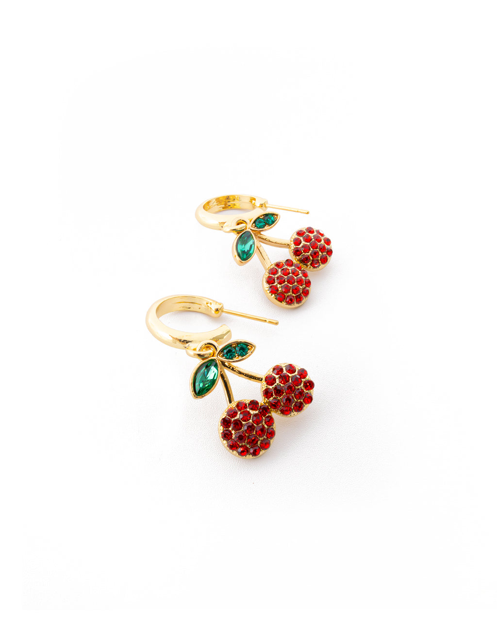 Aretes Dorados Cereza M7 Oro Laminado