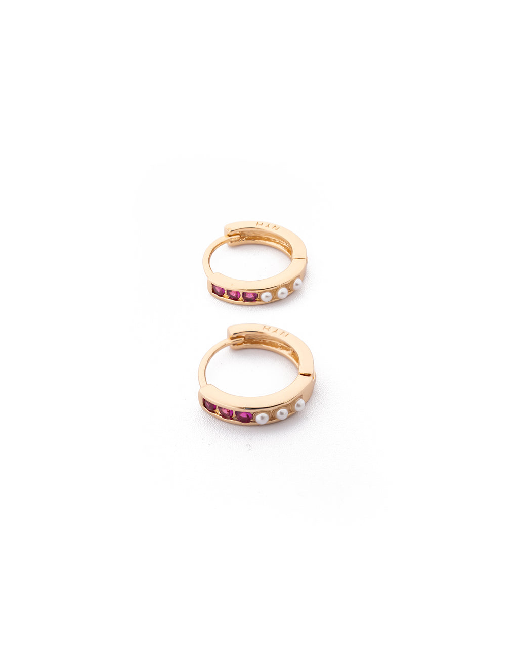 Aretes con piedras M3 Oro laminado