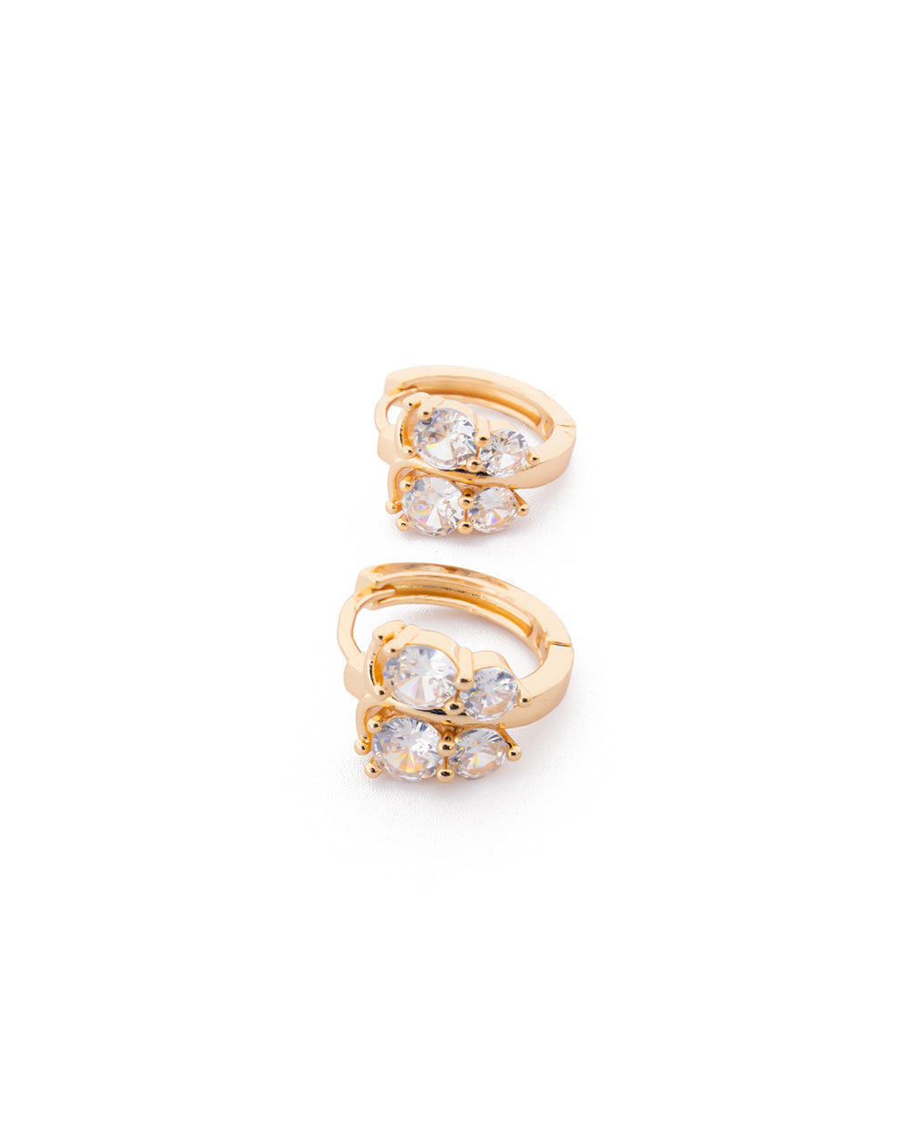 Aretes con piedras M1 Oro laminado