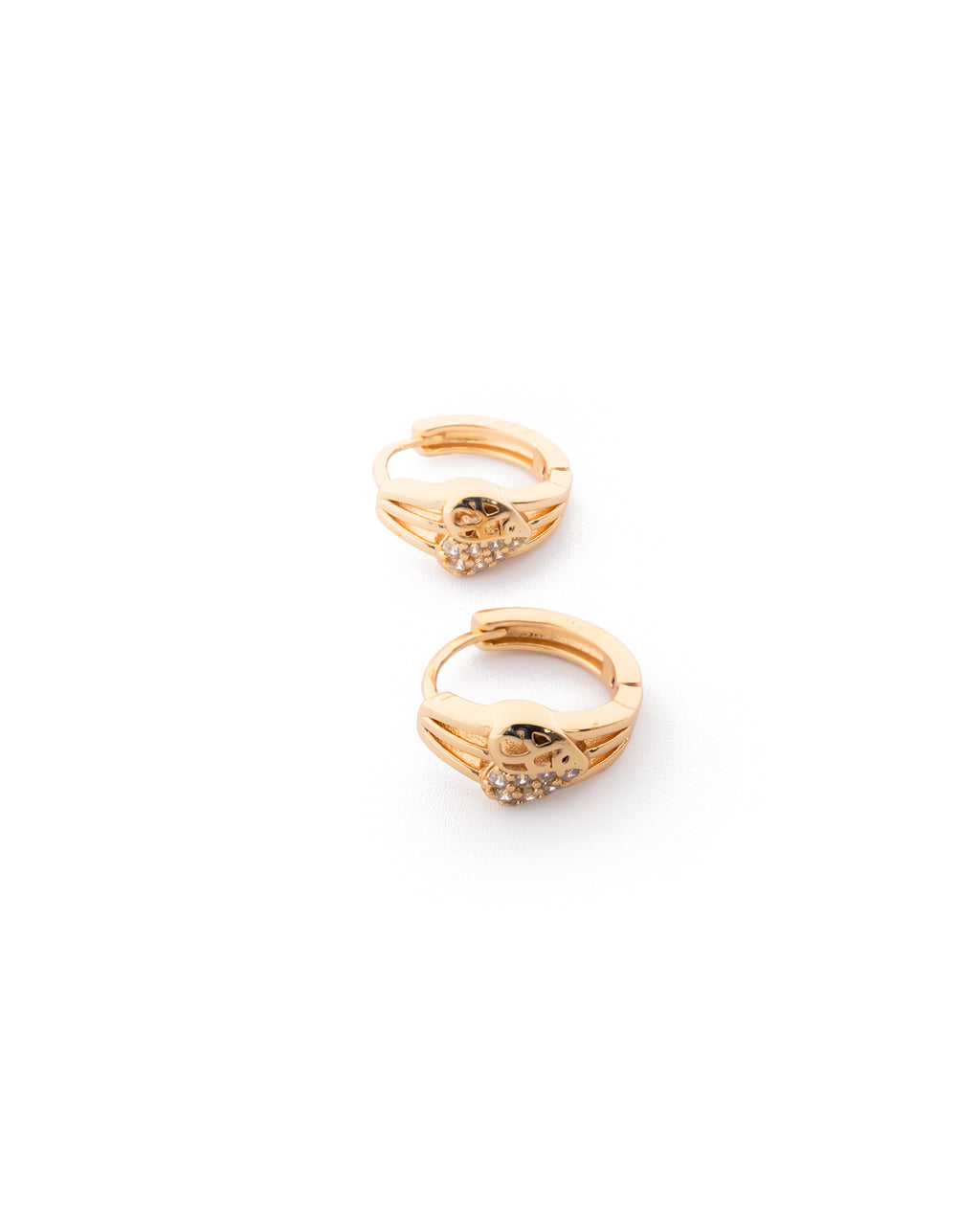 Aretes con piedras M6 Oro laminado