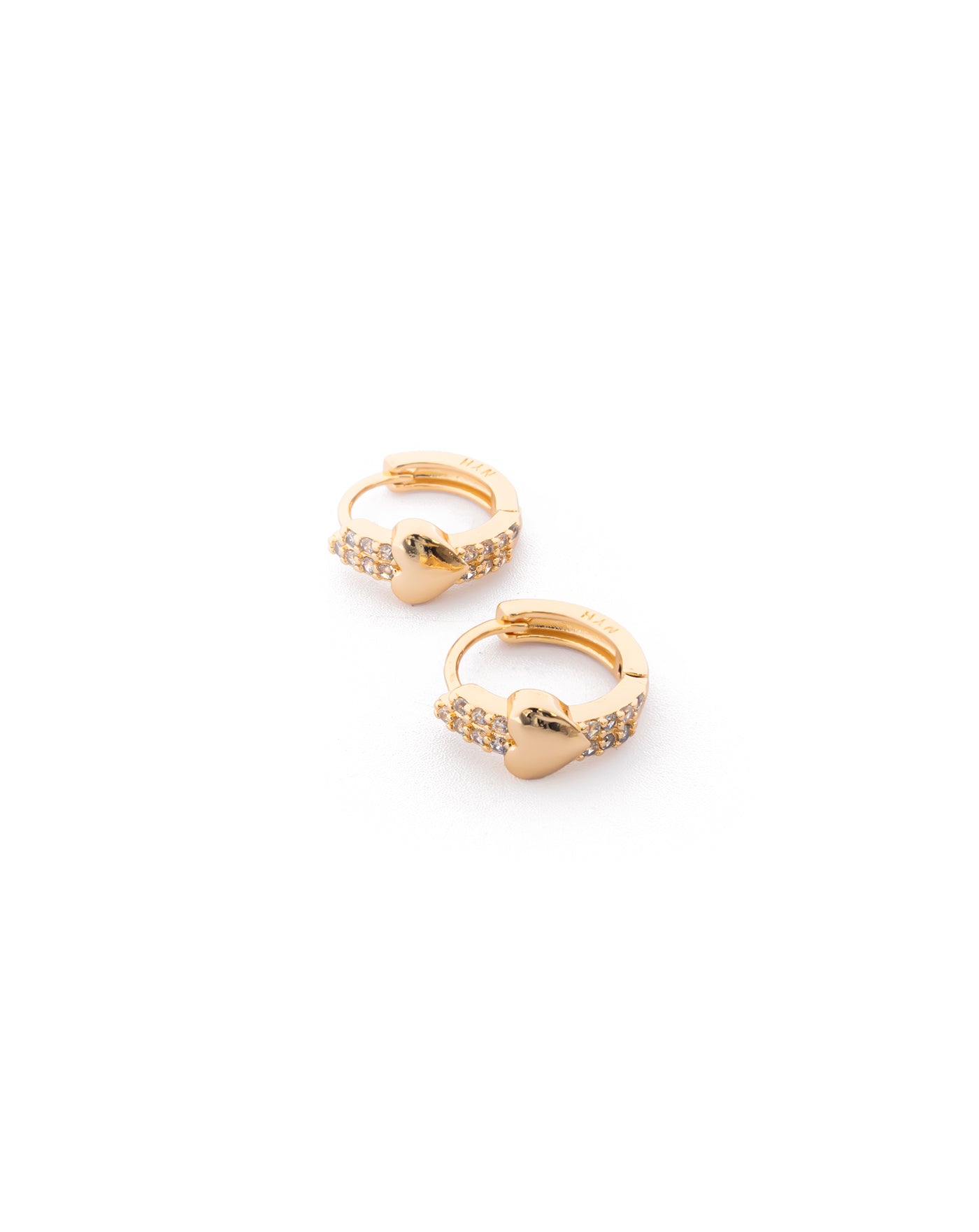 Aretes con piedras M7 Oro laminado