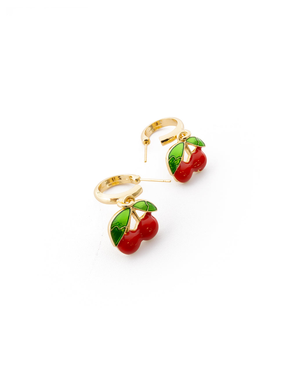 Aretes Dorados Cereza M6 Oro Laminado