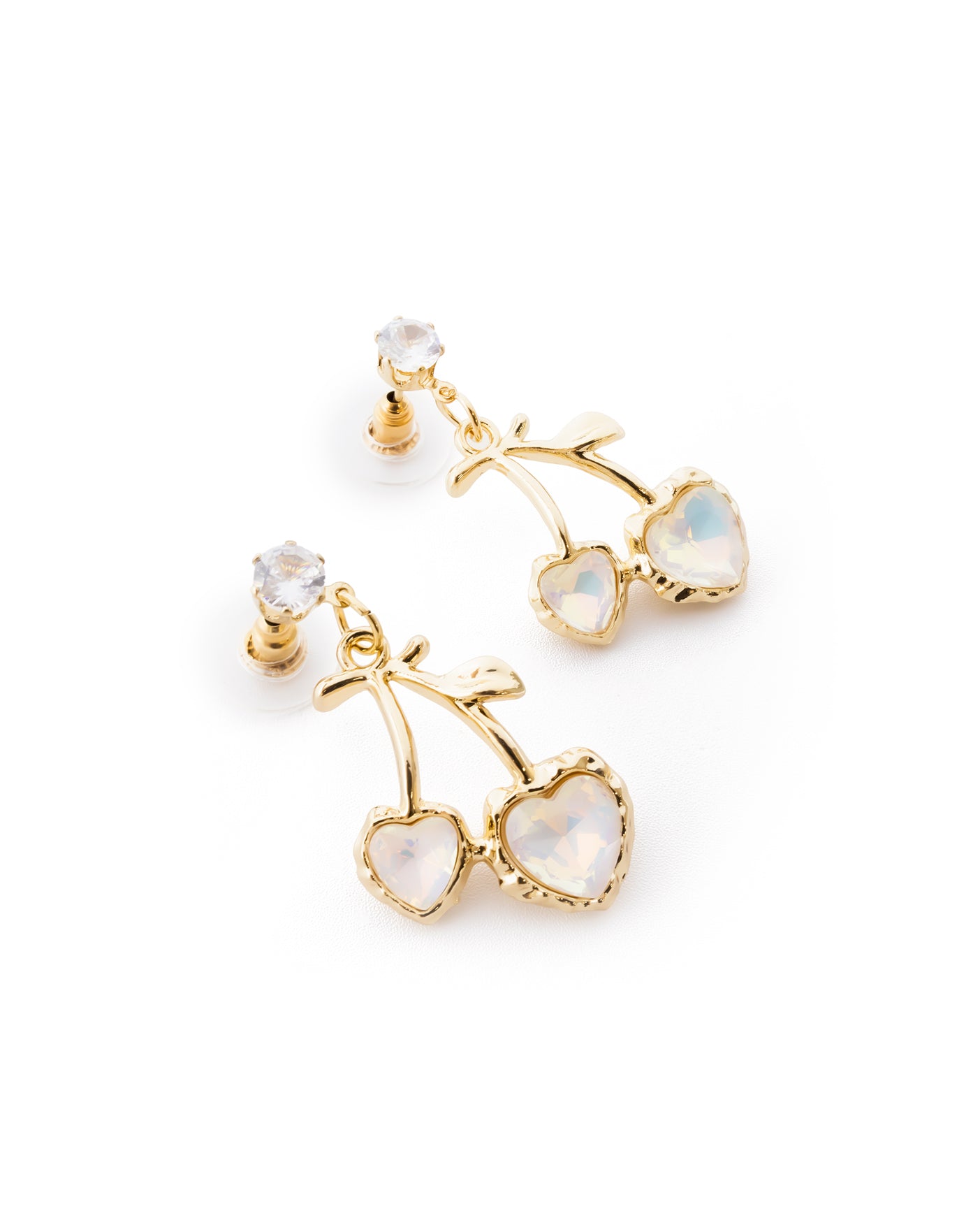 Aretes Dorados de Fresa y Cereza M2 Oro Laminado