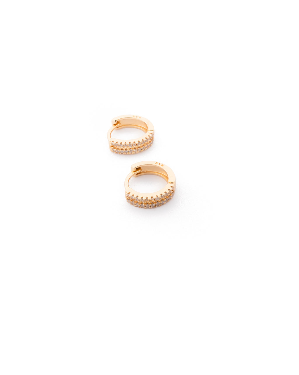Aretes con piedras M4 Oro laminado