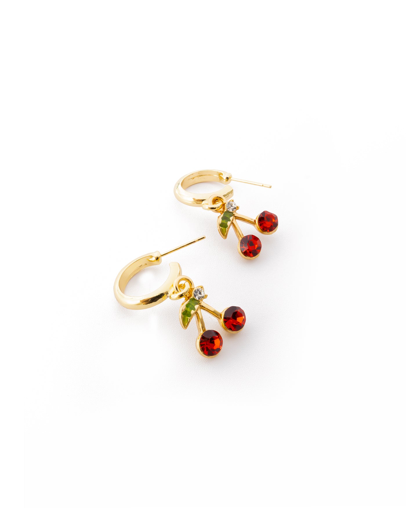 Aretes Dorados Cereza M7 Oro Laminado
