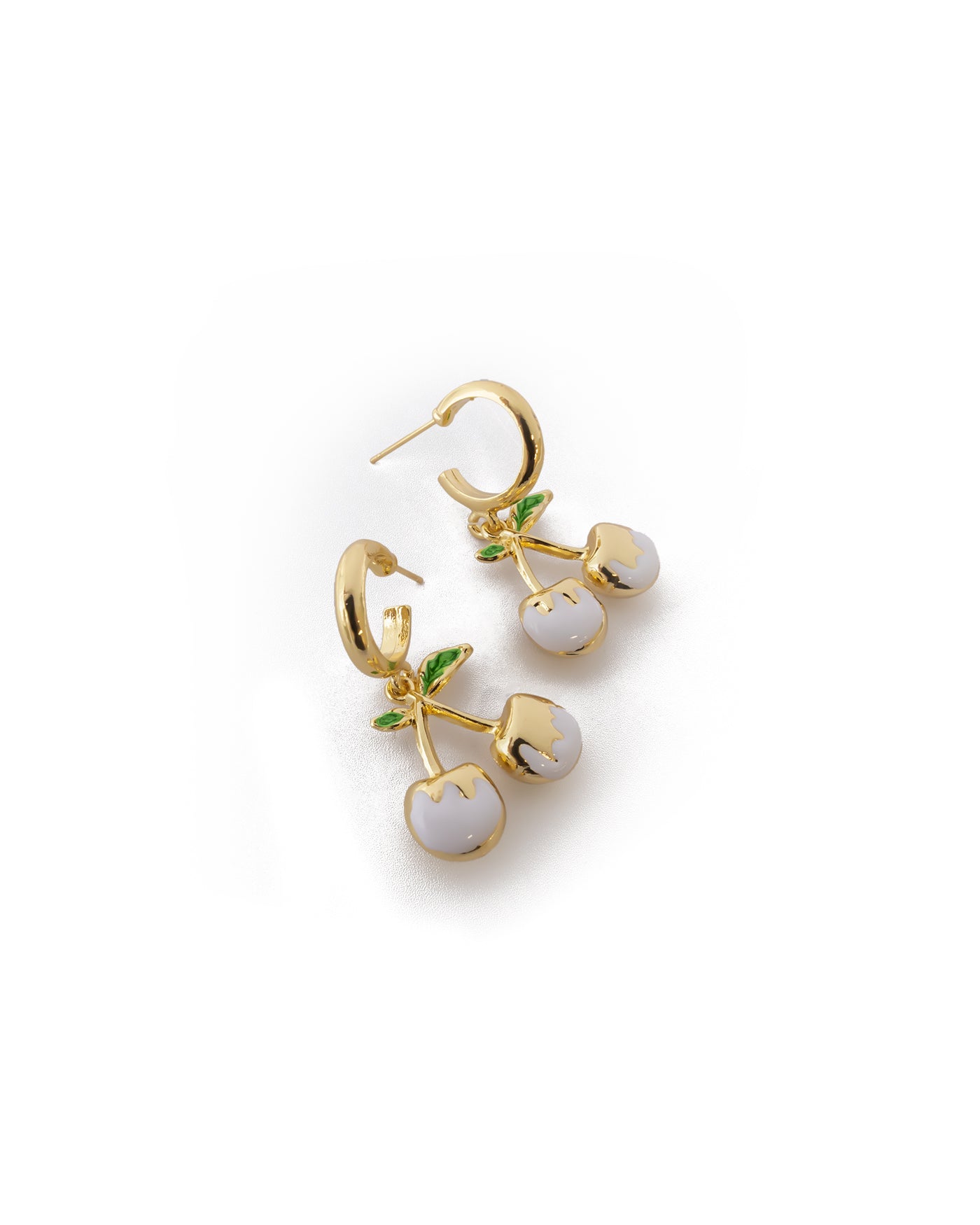 Aretes Dorados Cereza M4 Oro Laminado