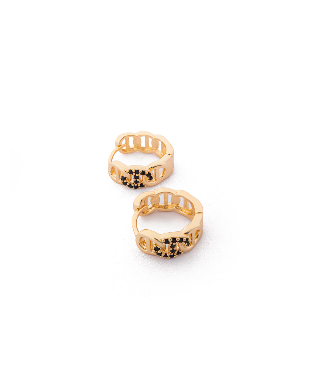 Aretes con piedras M10 Oro laminado