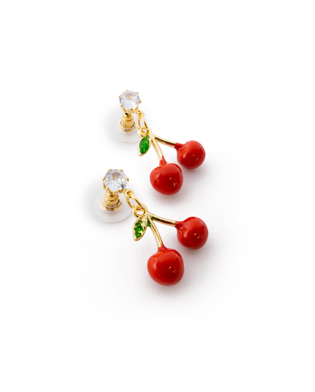 Aretes Dorados de Fresa y Cereza M2 Oro Laminado