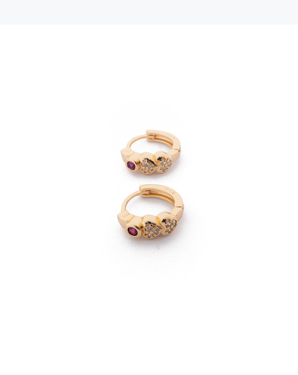 Aretes con piedras M1 Oro laminado