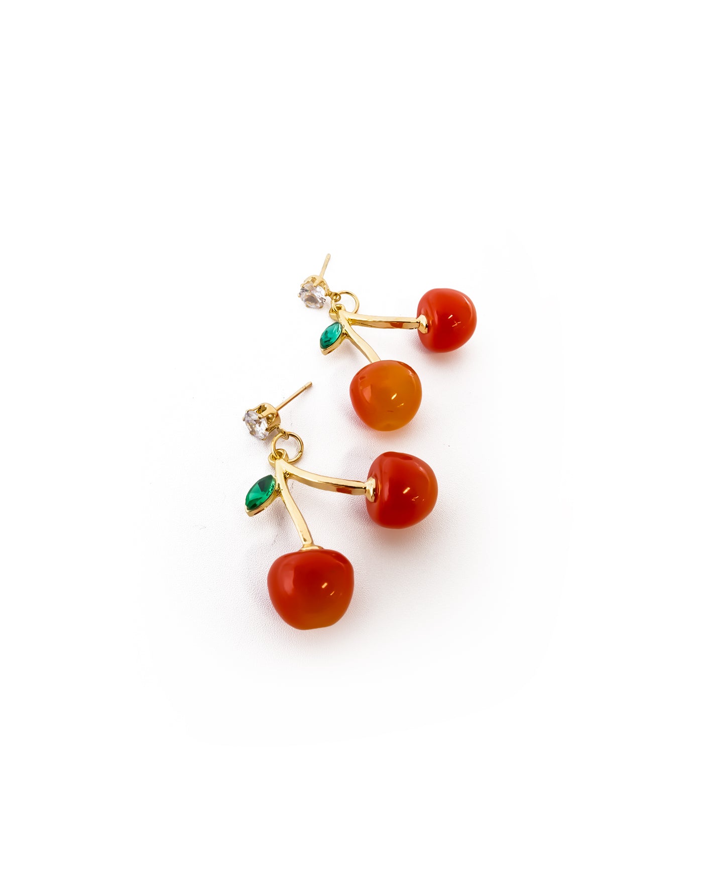 Aretes Dorados Cereza M5 Oro Laminado