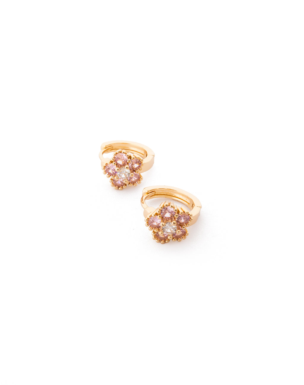 Aretes con piedras M8 Oro laminado