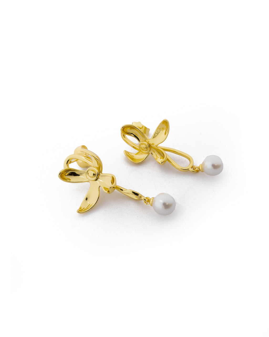 Aretes Dorados con Piedras M4 Oro Laminado