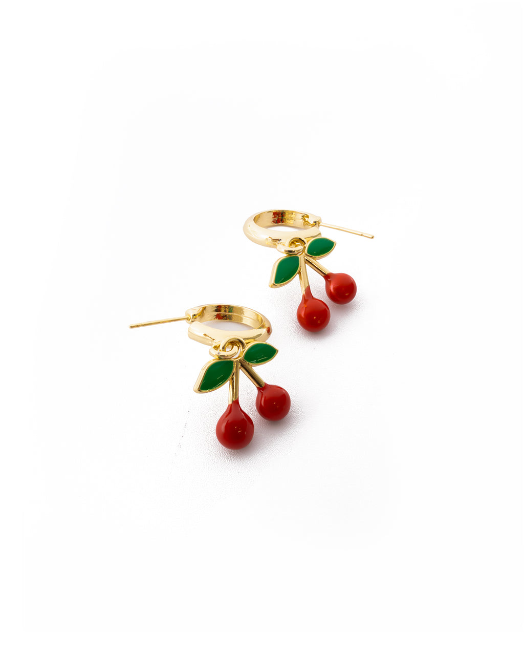 Aretes Dorados Cereza M7 Oro Laminado