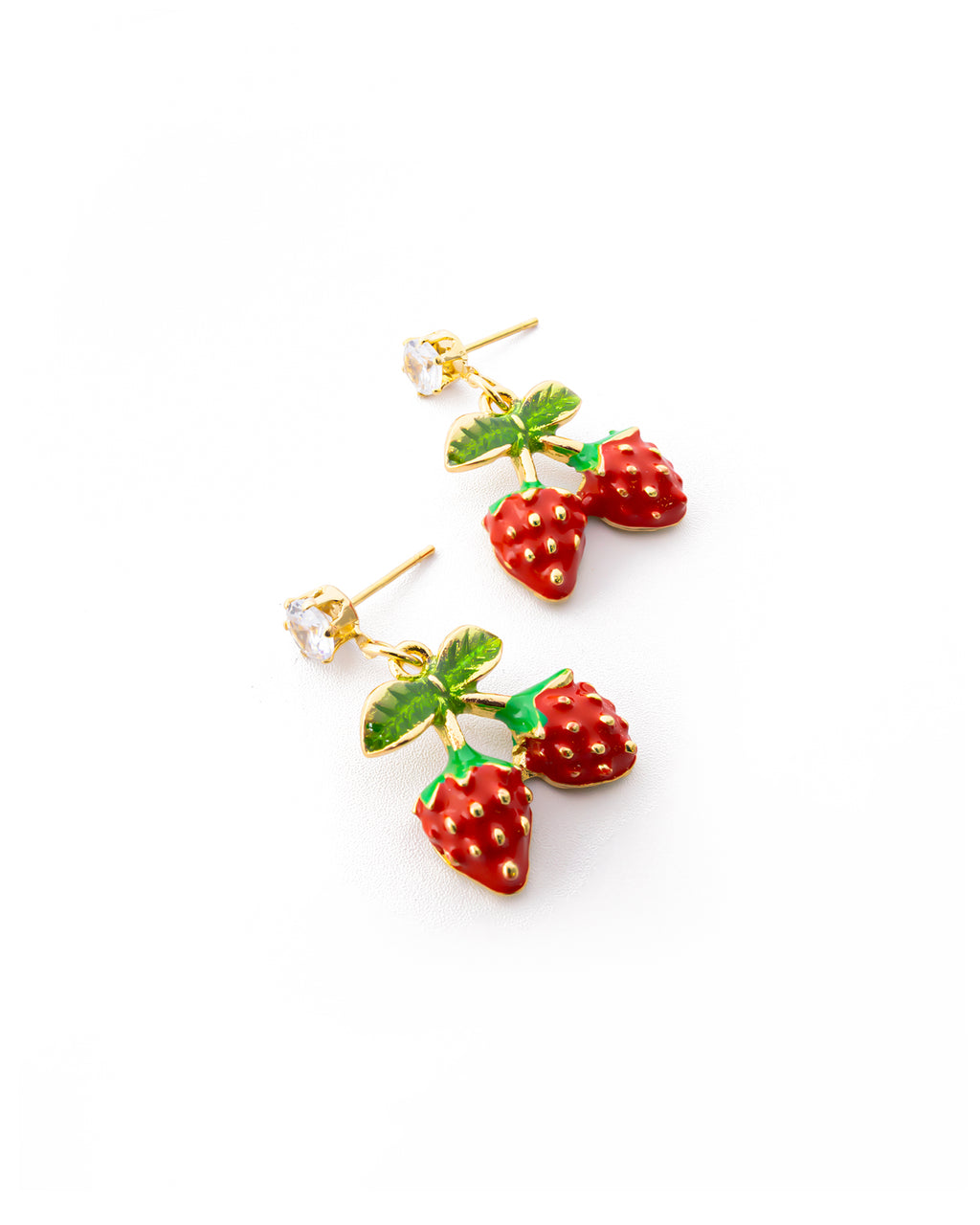 Aretes Dorados Cereza M8 Oro Laminado