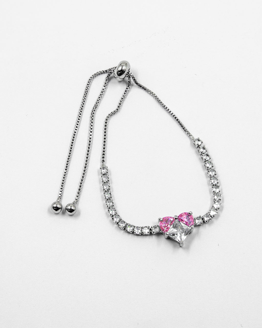 Pulsera dorada con piedras y dije de corazón - M4 Oro Laminado