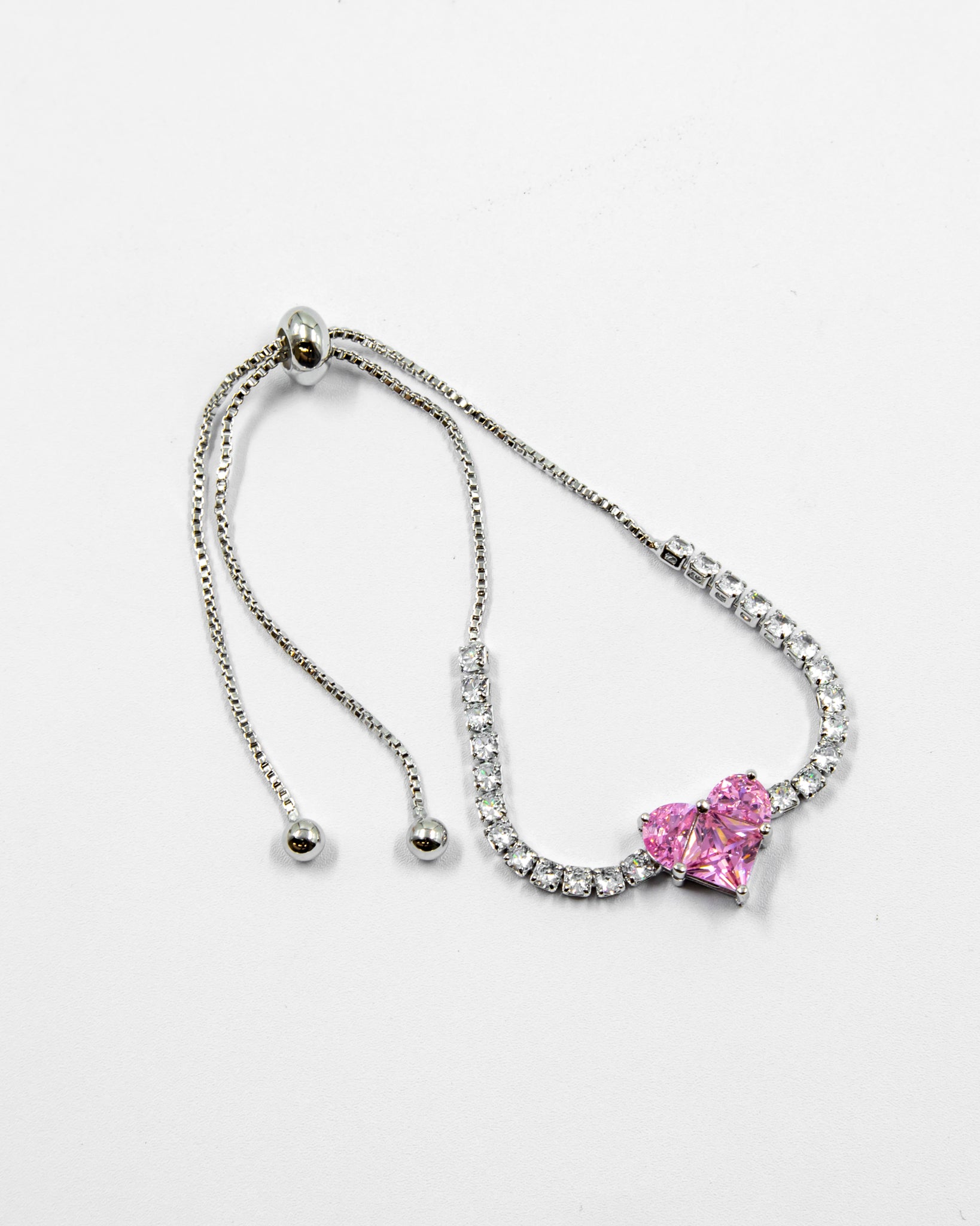 Pulsera dorada con piedras y dije de corazón - M4 Oro Laminado
