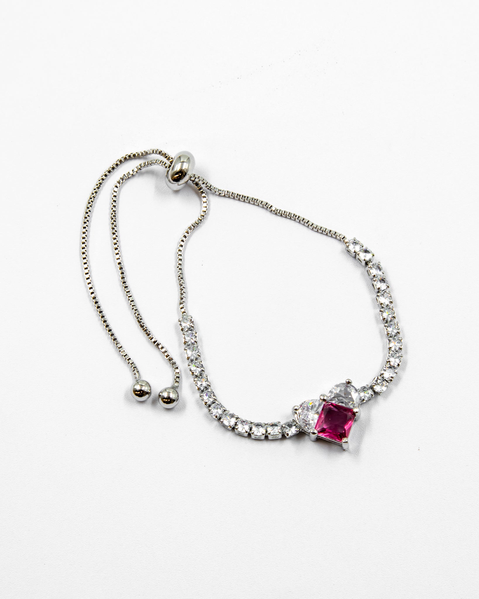 Pulsera dorada con piedras y dije de corazón - M4 Oro Laminado