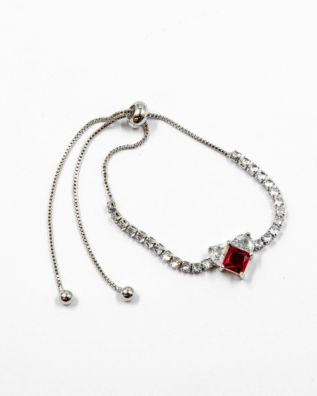 Pulsera dorada con piedras y dije de corazón - M4 Oro Laminado