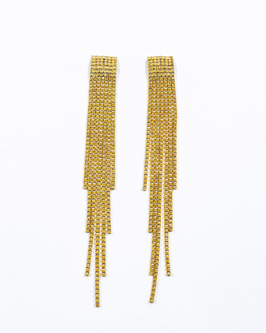 Aretes Largos de piedras - M1 Oro Laminado