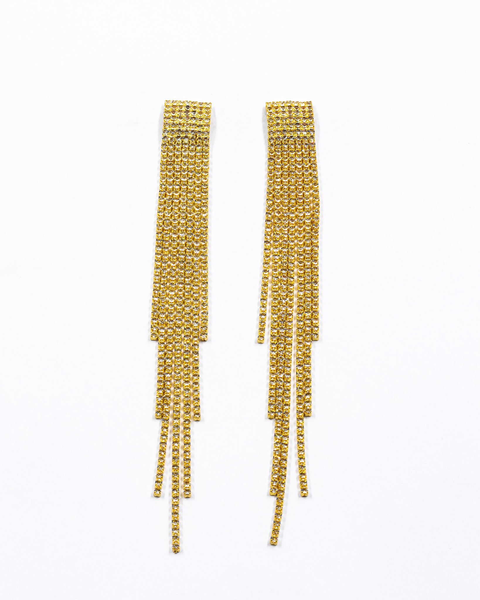 Aretes Largos de piedras - M1 Oro Laminado