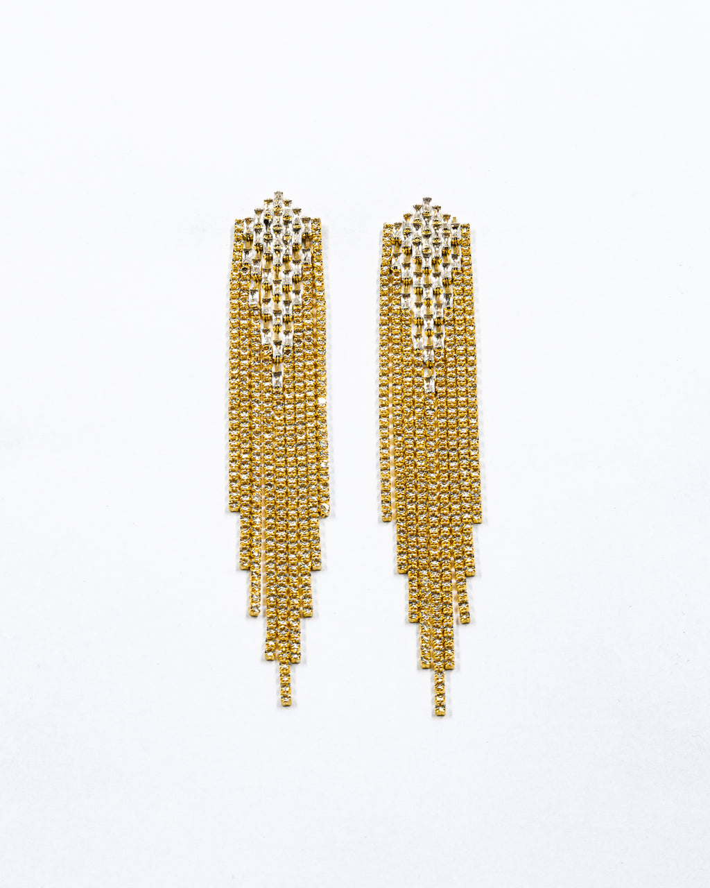 Aretes Largos de piedras - M1 Oro Laminado