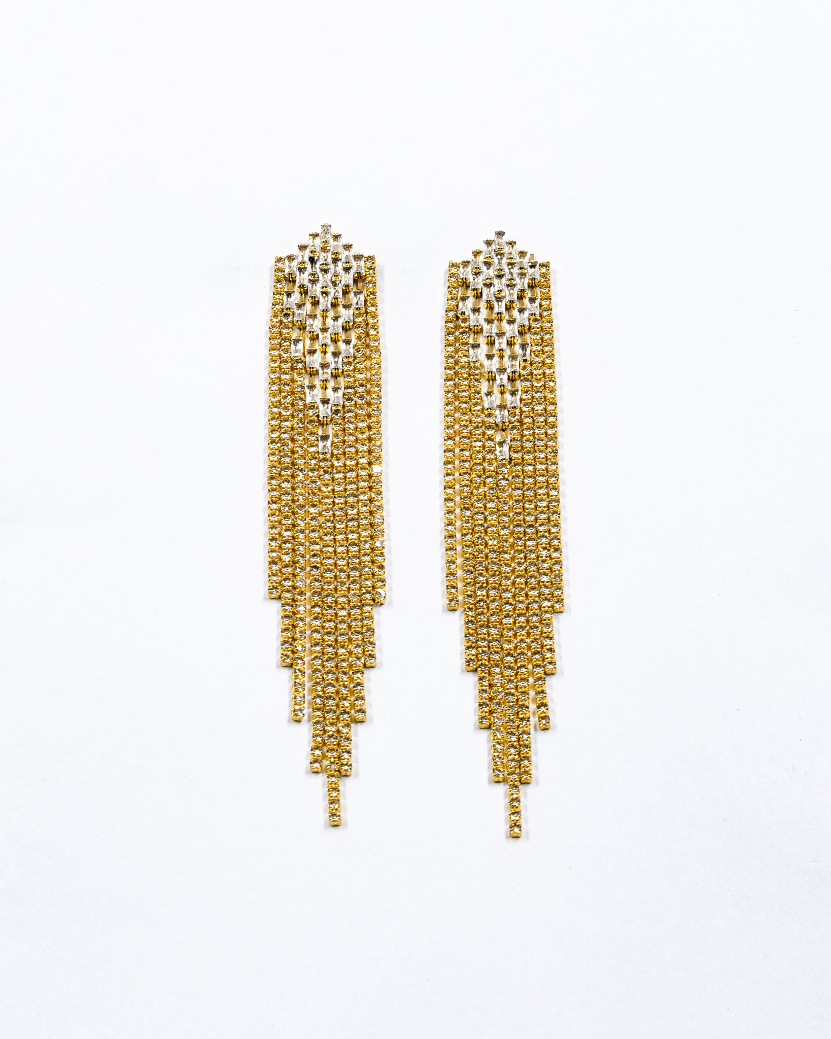 Aretes Largos de piedras - M1 Oro Laminado