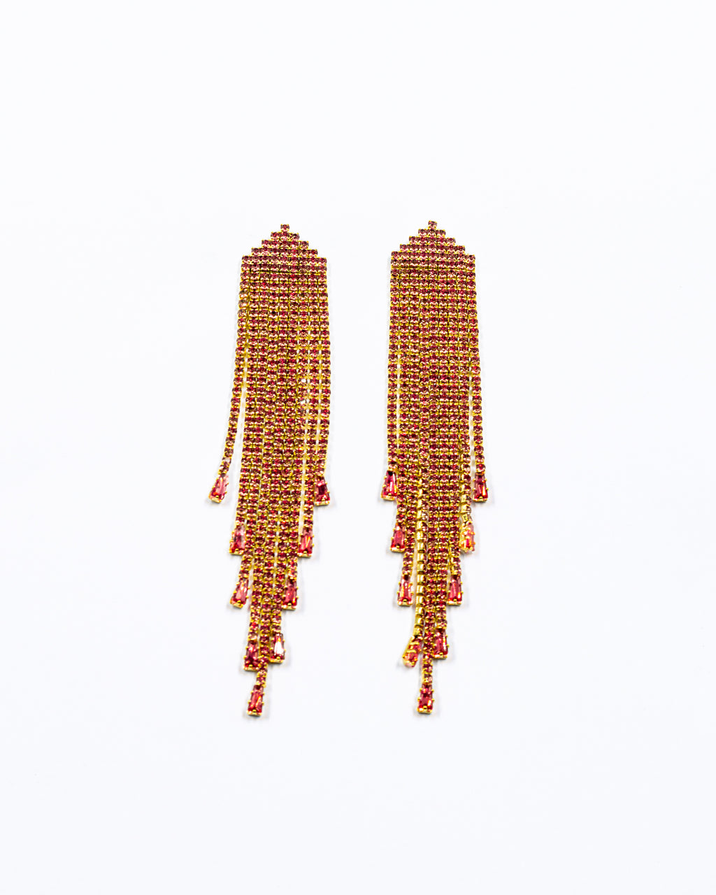 Aretes Largos de piedras - M1 Oro Laminado