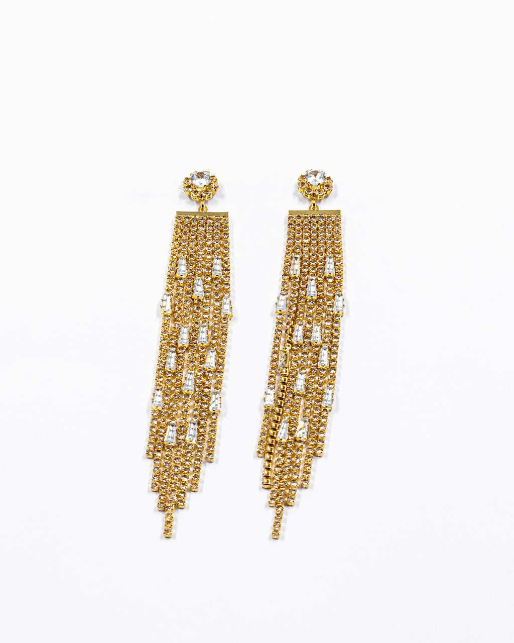 Aretes Largos de piedras - M4 Oro Laminado