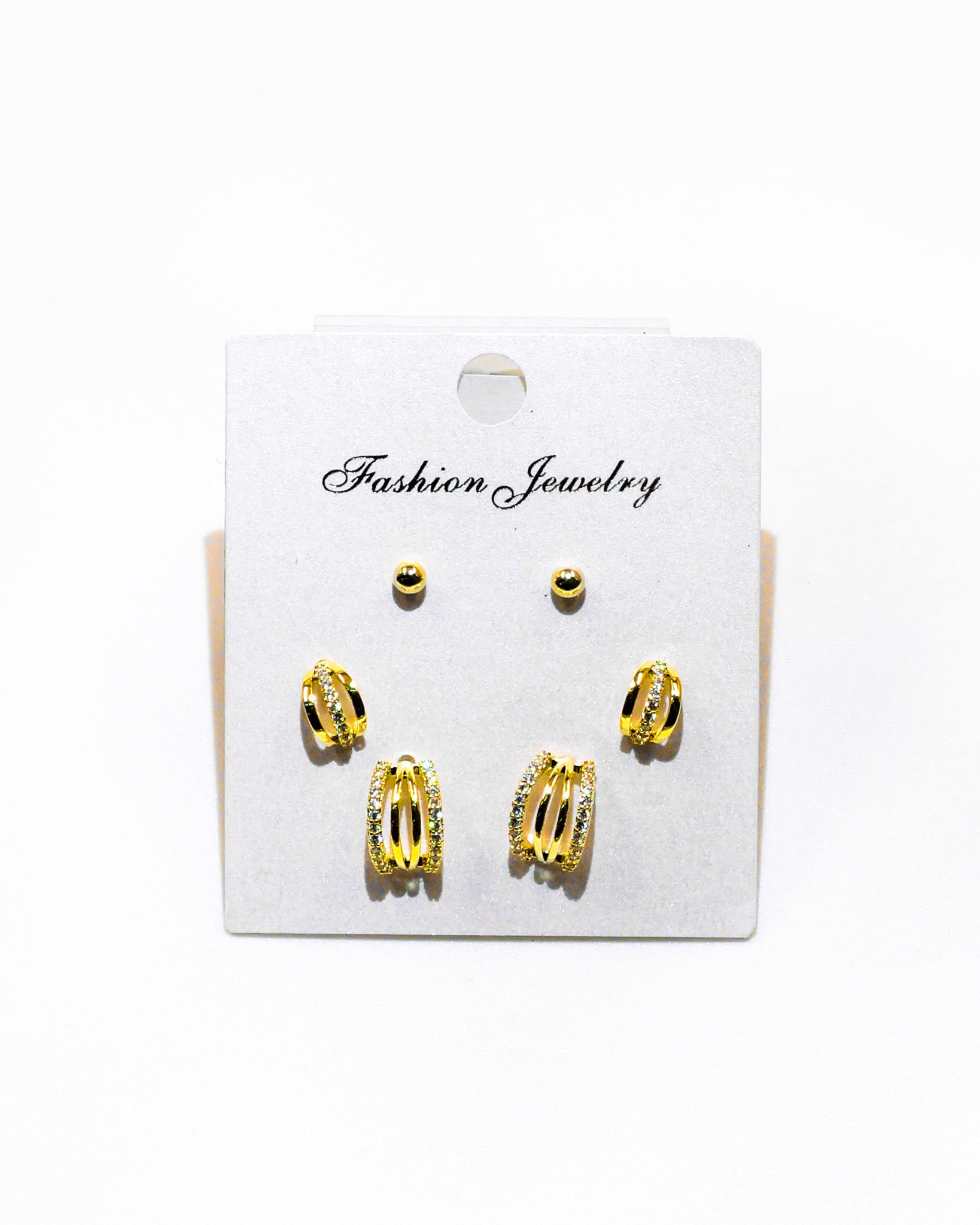 Set Aretes X3 - M1 Oro Laminado
